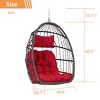 Outdoor Swing Egg Chair,Garden Rattan Hanging Egg Chair With Water Resistant Cushion,Egg Chair For Patio,Garden-Cuddlewood - 4 of 4