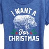 Women's - Instant Message - I Want A Hippopotamus For Christmas Short Sleeve Graphic T-Shirt - 2 of 4