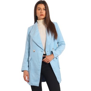 INSPIRE CHIC Women's Shawl Collar Lapel Winter Belted Coat with Pockets - 1 of 4