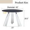 42" Round Kitchen Table,4-6 Seats Dining Table With Sintered Stone Tabletop And Stainless Steel Legs,Faux Marble Dining Table-Coolbibila - 4 of 4