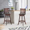 Costway Set of 2 29.5'' Swivel Bar stool Leather Padded Dining Kitchen Pub Bistro Chair High Back - image 4 of 4