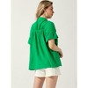 Allegra K Women's Casual Button Up Textured Ruffle Sleeve Blouse - 4 of 4