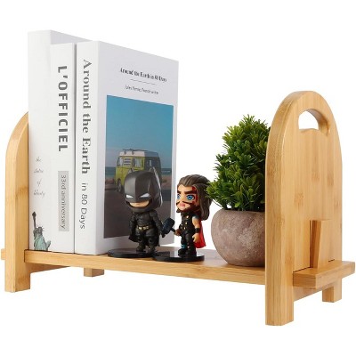 Attop Bamboo Tabletop Bookshelf - Expandable Desktop Bookcase - No Tools Required to Assemble This Desk Bookshelf - Sturdy Desktop Book Shelf