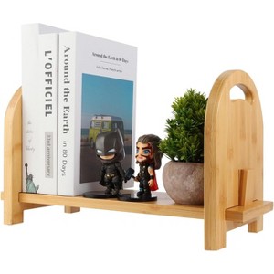 Attop Bamboo Tabletop Bookshelf - Expandable Desktop Bookcase - No Tools Required to Assemble This Desk Bookshelf - Sturdy Desktop Book Shelf - 1 of 4