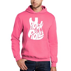 LA Pop Art Rock And Roll Guitar - Men's Word Art Hooded Sweatshirt - 1 of 4