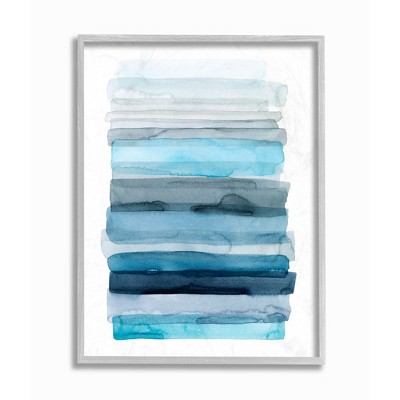 Stupell Industries Water Inspired Blue Grey Ombre Abstract Lines