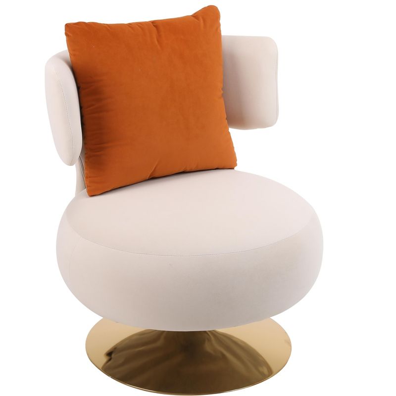 Round Teddy/Velvet Fabric Swivel Barrel Chair With Armrest - ModernLuxe, 4 of 11