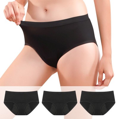 CARER 3-Pack Period Underwear Leakproof Mild Absorbency Womens Menstrual Panties Comfortable Fit, Washable Period Briefs