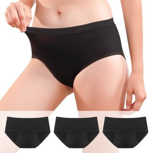 CARER 3-Pack Period Underwear Leakproof Mild Absorbency Womens Menstrual Panties Comfortable Fit, Washable Period Briefs - 1 of 4