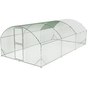 Chicken Coop Large Metal Chicken House Pen Outdoor for Yards with Cover,Spire-Roof Walk-in Poultry Cage, Metal Chicken Coop - 1 of 4