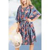 LA LEELA Women's Summer 4th of July Patriotic Beach Dress Swimwear Caftan Mini Dress Bikini Beachwear Kaftan 2X-3X Grey US Stars - 2 of 4