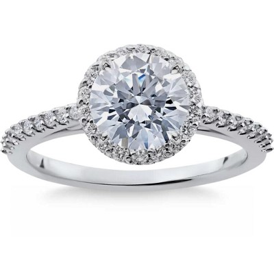 Pompeii3 1 7/8 ct Halo Vintage Diamond Eco Friendly Lab Created Engagement Ring 14k Gold