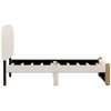 Gulches Twin Size Upholstered Platform Bed with Wood Supporting Feet, Beige - 3 of 4
