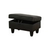 DOMETOUR Modern Faux Leather Ottoman Upholstered Accent Bench for Living Room, Bedroom & Entryway Black - 4 of 4