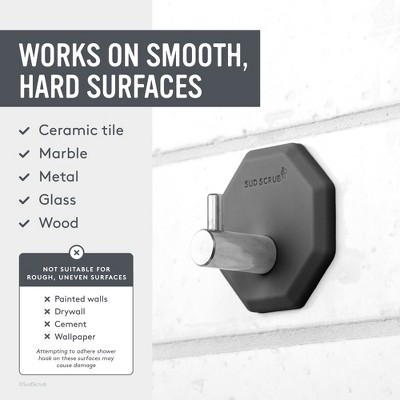Charcoal Silicone and Stainless Steel Antimicrobial Shower Hook