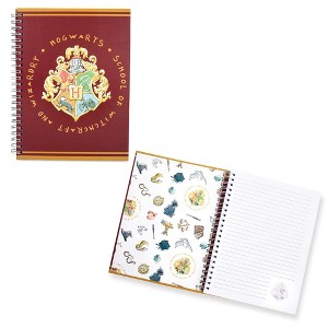 Silver Buffalo Harry Potter Vintage Hogwarts Crest Hardcover Spiral Journal Notebook - 1 of 4