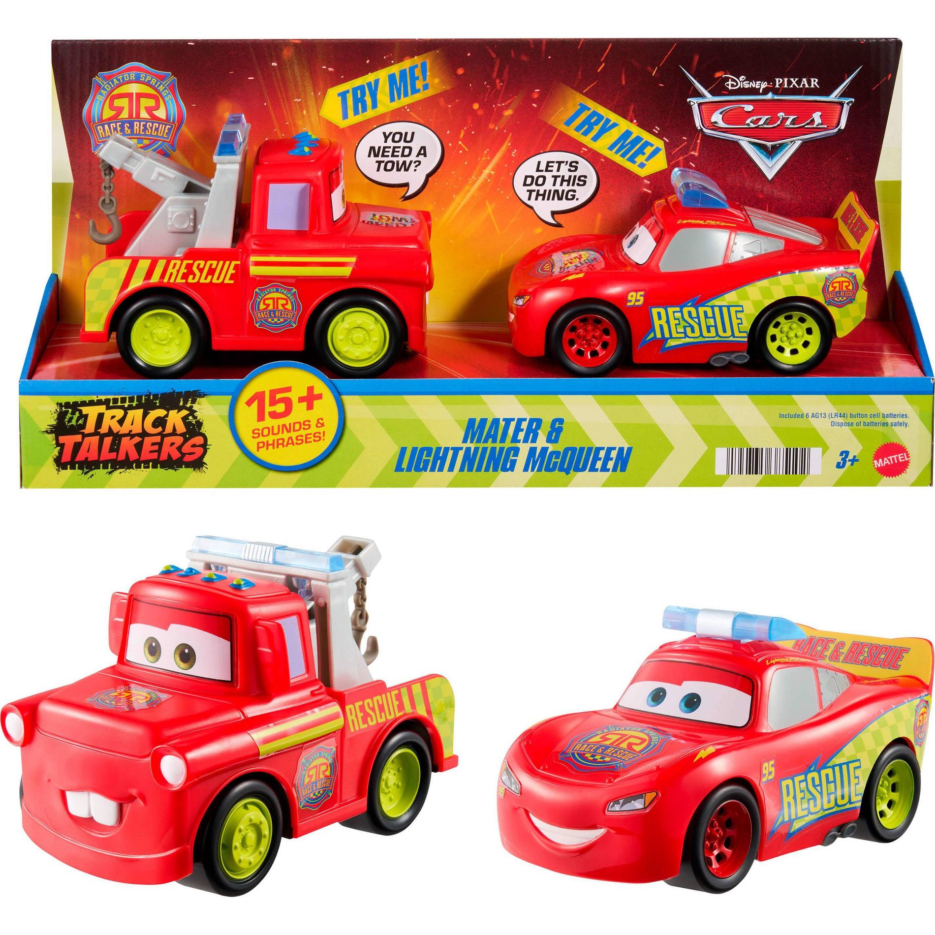 Disney and Pixar Cars Radiator Springs Race & Rescue Track Talkers Toy Lightning McQueen & Mater