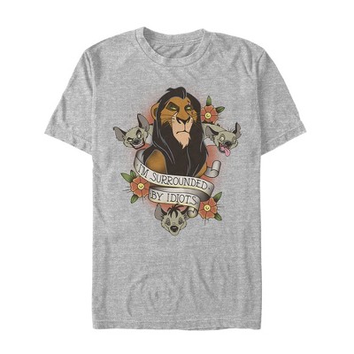 Men's Lion King Scar Surrounded By Idiots Tattoo T-shirt - Athletic ...