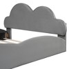 Queen Size Platform Bed Frame with Upholstered Cloud-shaped Headboard and Wooden Slats Support, No Box Spring Needed/Easy Assembly - 3 of 4