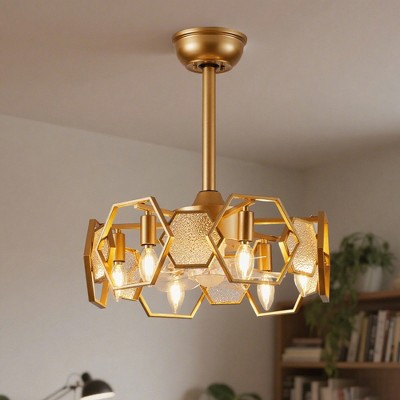 Bella Depot 19" Gold Ceiling Fan with Light and Remote 6-Speed Modern Reversible Fan