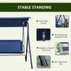 CAVINAS 3-Seat Patio Porch Swing,Hammock Swing Bench with Adjustable Canopy&Armrest,Outdoor Swing for Garden&Backyard,528LBS Capacity,Blue - 2 of 4
