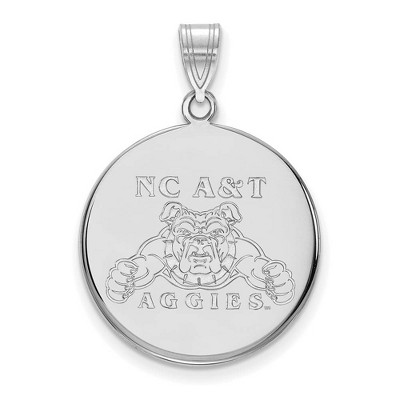Black Bow Jewelry 10k White Gold North Carolina A&T State Aggies NCAA Large Pendant