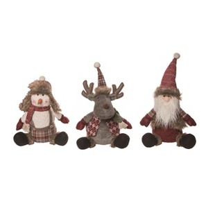 Transpac Christmas Plush Rustic Standing Christmas Pal Set of 3 Christmas Home Decorations - 1 of 1