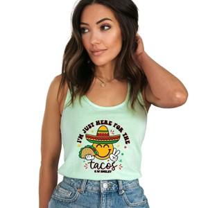 S.W.Smiley Here For The Tacos Smiley - Womens Racerback Tank - 1 of 3