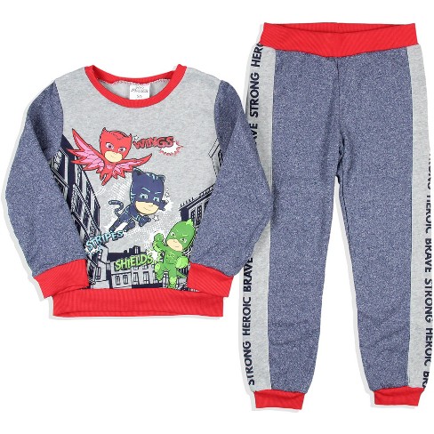 Seven Times Six PJ Masks Boys' Wings Stripes Shields Pullover and Jogger 2 Piece Outfit Set Multicoloured - image 1 of 4