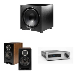 Elac DBR62-BK - Debut Reference 6.5" Bookshelf Speakers - Black, Pair, Elac PS500-BK - Varro Premium 15" 500 Watt Powered Subwoofer with Auto-EQ an... - 1 of 4