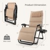 Costway 2PCS Patio Zero Gravity Lounge Chair Cushion Tray Folding Outdoor Recliner Black/Grey/Beige - 3 of 4