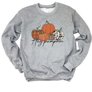 Simply Sage Market Women's Graphic Sweatshirt Hey Pumpkin Cursive - 1 of 2