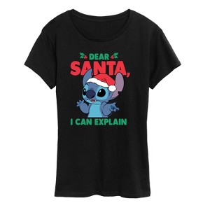 Women's - Lilo and Stitch - Dear Santa I Can Explain Christmas Short Sleeve Graphic T-Shirt - 1 of 4