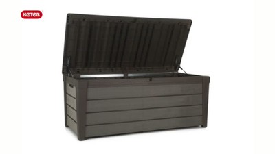 Keter Brown Lockable Plastic Wicker Outdoor Deck Box