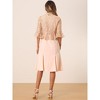 Allegra K Women's Shiny Lace Cropped Shrug and Sleeveless Wedding Midi Dress Sets - 3 of 4