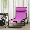 TiramisuBest Folding Chaise Lounge Pool Chairs with Pillow, Reclining Back, Steel Frame & Mesh for Beach, Yard, Patio – Blue - 2 of 4