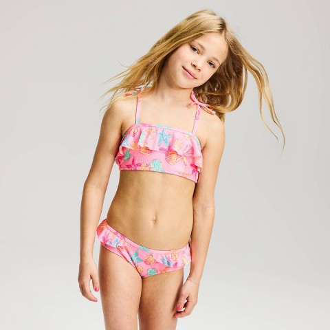Cat & Jack Girls' Starfish and Seashells Bikini Set - Cat & Jack™ Pink S