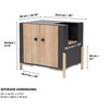 Teamson Pets Ryder Elevated Large Wooden Cat Litter Box Enclosure with Translucent Desktop, Dim Grey - 4 of 4