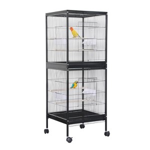 Garvee Large 140cm Bird Cage with Rolling Stand, Metal Parrot Aviary with Perches, Feeders, Removable Tray, for Cockatiels & Canaries - 1 of 4