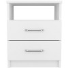 NicBex Nightstand with 2 Drawers,Bedside Table with Wood Frame and Metal Handles,Modern Side Table for Bedroom,Living Room,White/Black/Brown - 2 of 4