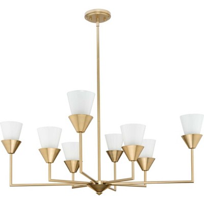 Pinellas Soft Gold 8-Light Chandelier with Opal Glass Shades