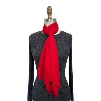 Wrapables Lightweight Sheer Solid Color Georgette Scarf, Halloween Costume Accessories, Red - image 4