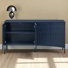 59.8" 4-Door Sideboard with Arched Groove Curved Doors, Adjustable Shelves, and Metal Legs, MDF Console Cabinet for Living Room - 2 of 4