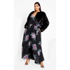 Women's Plus Size Ottilie Maxi Dress - dark roses | CITY CHIC - 3 of 4