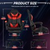 Racxily Gaming Chair - RGB Lighting PU Leather Computer Chair with Footrest and Lumbar Support, w/Synced Armrests & 5-Star Metal Base - 2 of 4