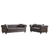 CAVINAS Loveseat Sofa with Button Design and Cushions for Bedroom, Chesterfield Sofa with Rolled Arms, Tech Fabric Vintage Couches for Living Room - 3 of 4