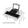 FONTOI 39.8"W Mirrored Makeup Vanity Desk with Flip-Top Mirror Storage Crushed Diamond Inlay for Bedroom Dressing Room, Silver, 39.8"*15"*30.8" - 3 of 4