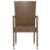 vidaXL Patio Dining Set 3 Piece Outdoor Wicker Table and Chair Set Poly Rattan - Brown - 4 of 4