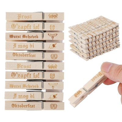50 Pack Wooden Clothespins, Rust-Resistant Clothes Pins for Laundry, Chip Bags, Photo Wall Displays, Craft Projects & Classroom Decoration
