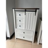 Farmhouse 5 Drawer Dresser for Bedroom, 48" Tall Wood Dresser Chest of Drawer with Sliding Barn Door, Adjustable Shelf, Storage Organizer, Walnut - 2 of 4